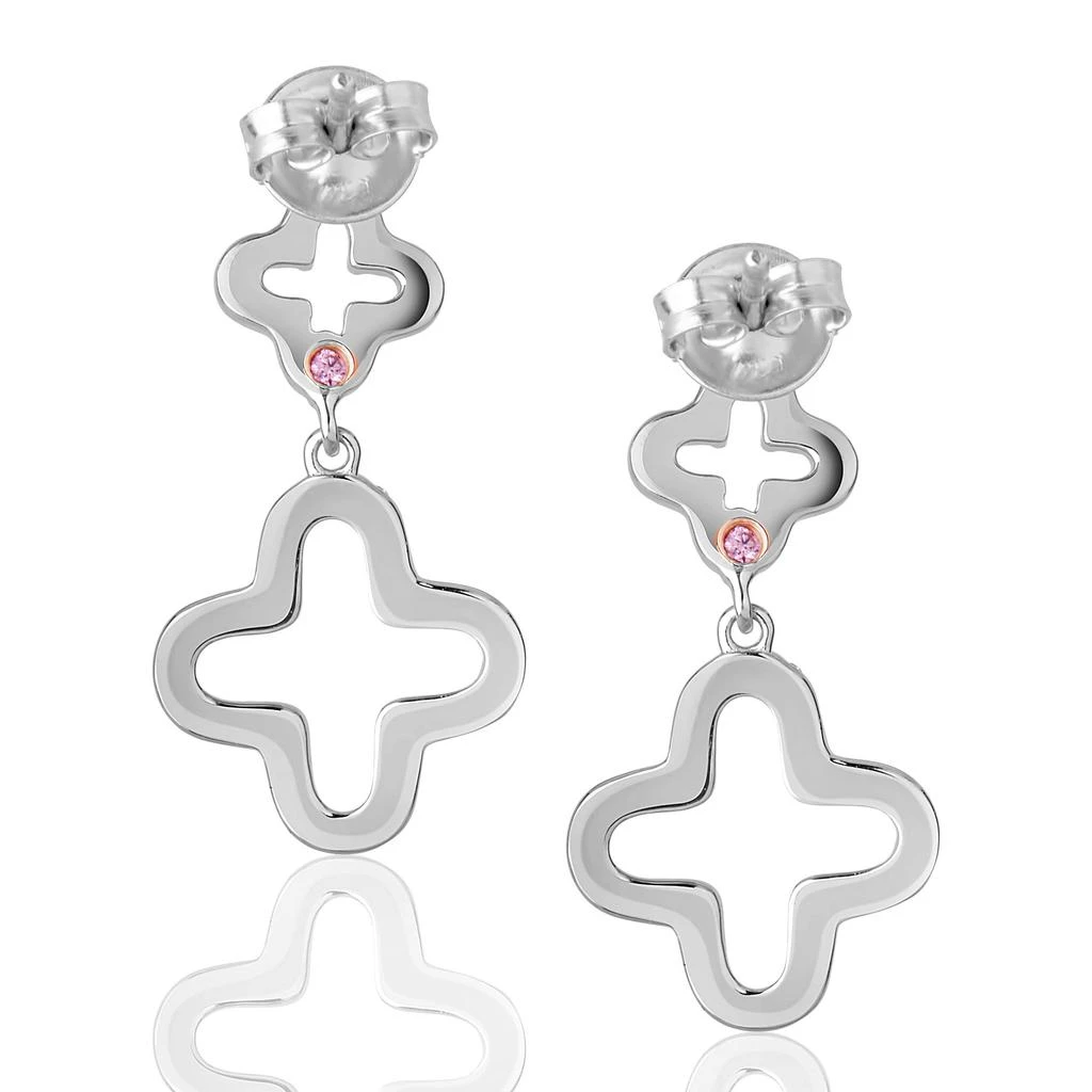 商品Suzy Levian|Cubic Zirconia Sterling Silver Double Clover Dangle Earrings,价格¥1031,第3张图片详细描述