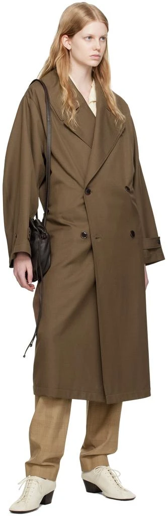 商品Lemaire|Brown Double-Breasted Trench Coat,价格¥4272,第4张图片详细描述