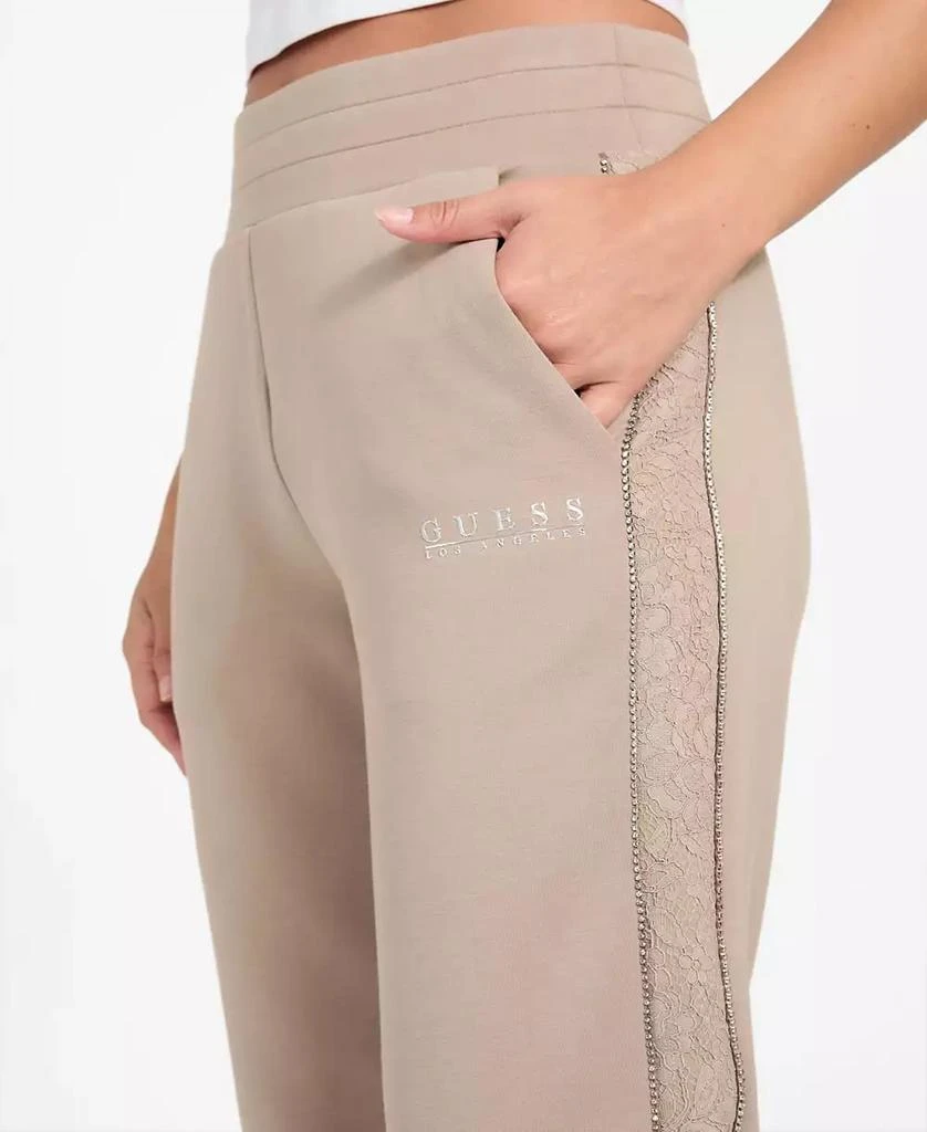 商品GUESS|Women's Victoire Side Lace Detail Embellished Joggers,价格¥556,第2张图片详细描述