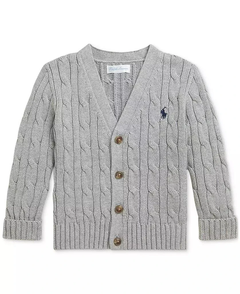 商品Ralph Lauren|Baby Cotton Cable-Knit Cardigan,价格¥291,第1张图片