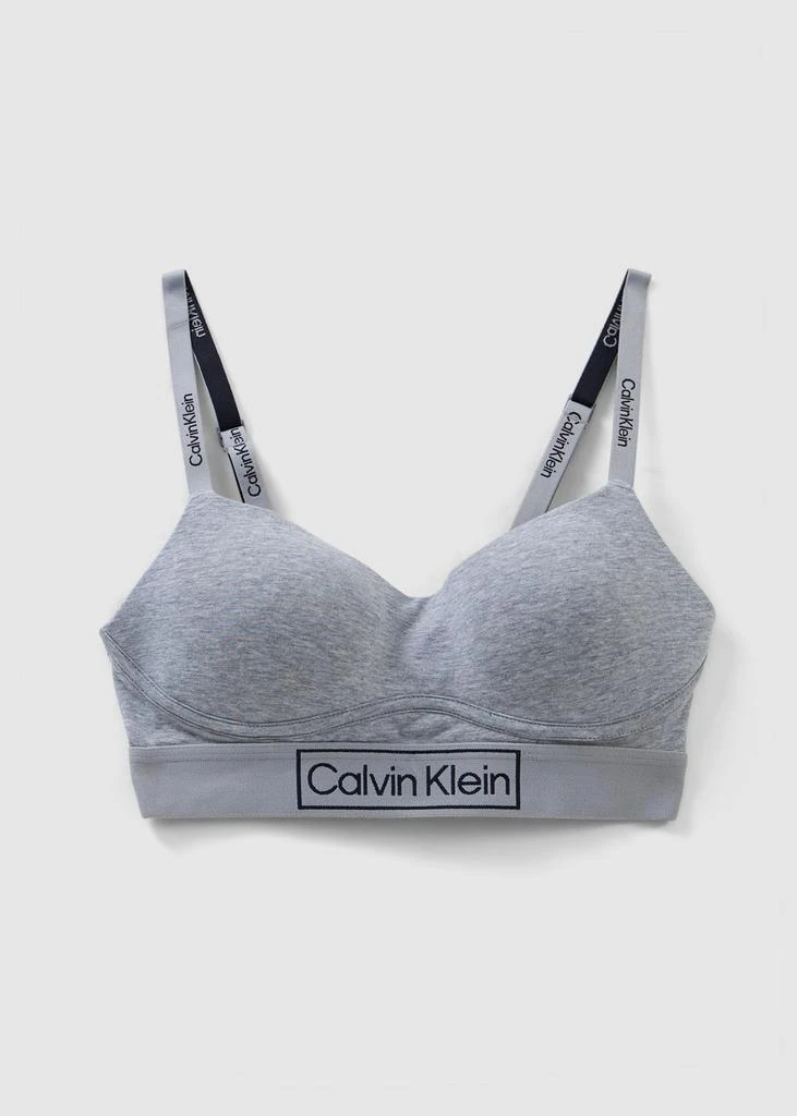 商品Calvin Klein|Calvin Klein Womens Underwear Reimagined Heritage Lightly Lined Bra In Heather Grey,价格¥366,第1张图片