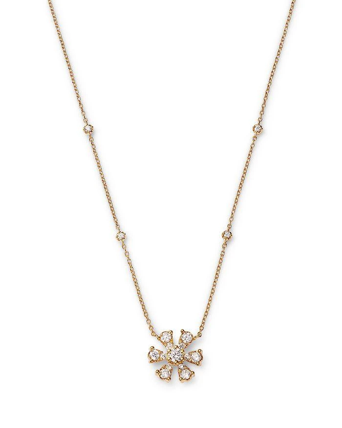 商品Bloomingdale's|Diamond Flower Pendant Necklace in 14K Yellow Gold, 0.50 ct. t.w.,价格¥10783,第1张图片详细描述