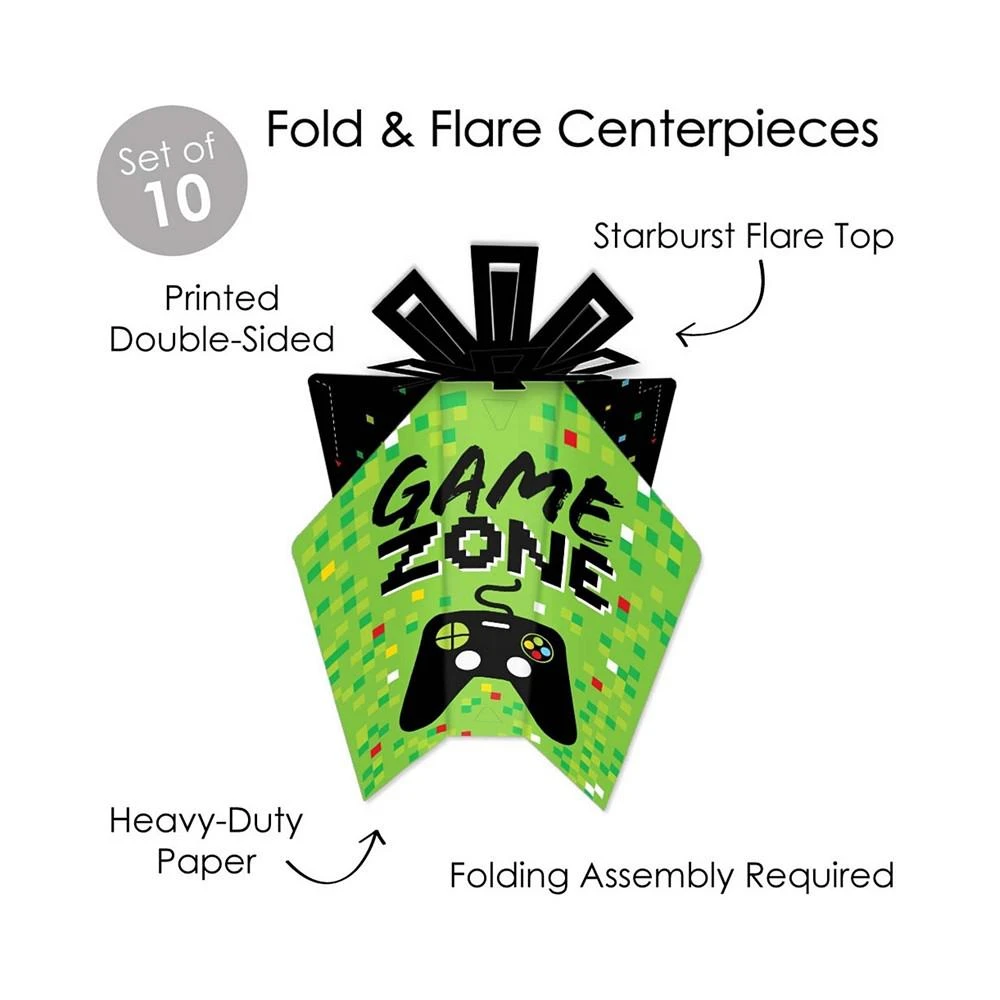 商品Big Dot of Happiness|Game Zone - Table Decor - Video Game Party Fold & Flare Centerpieces - 10 Ct,价格¥143,第3张图片详细描述