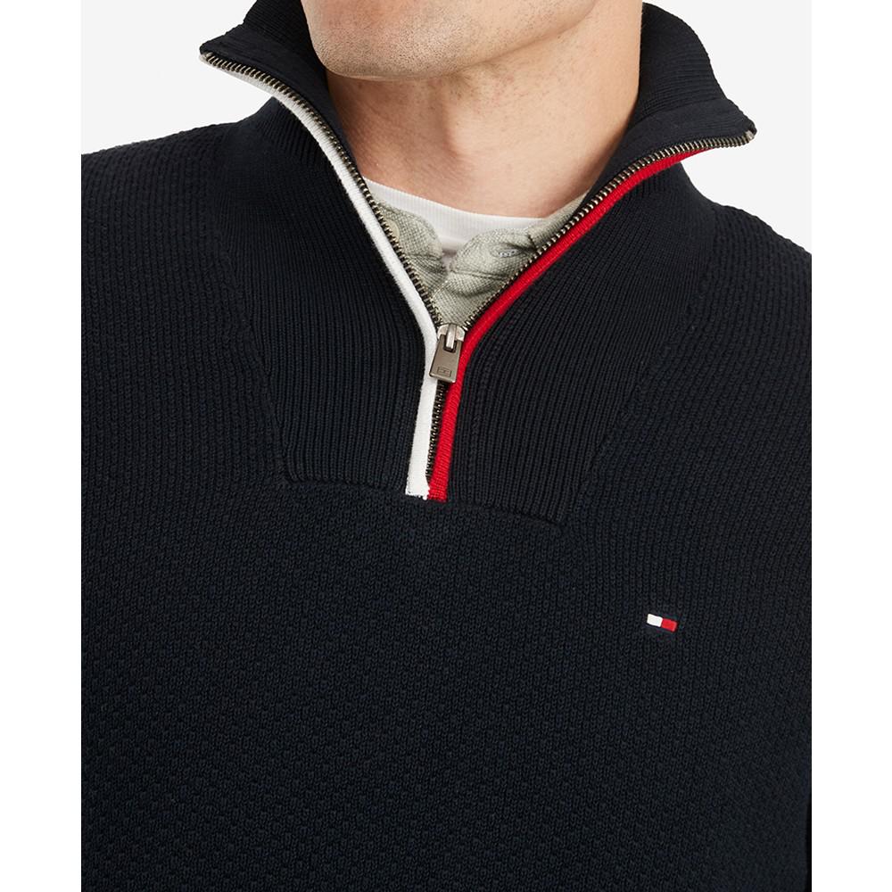 Men's Big & Tall Manhattan Quarter Zip Sweater商品第3张图片规格展示