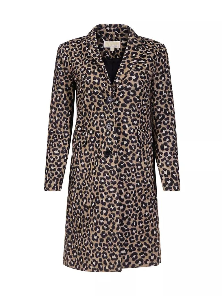 商品Michael Kors|Leopard Jacquard Midi-Coat,价格¥2858,第1张图片