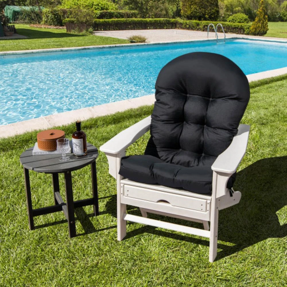 商品Hivvago|Patio Adirondack Chair Cushion with Fixing Straps and Seat Pad-Black,价格¥481,第1张图片