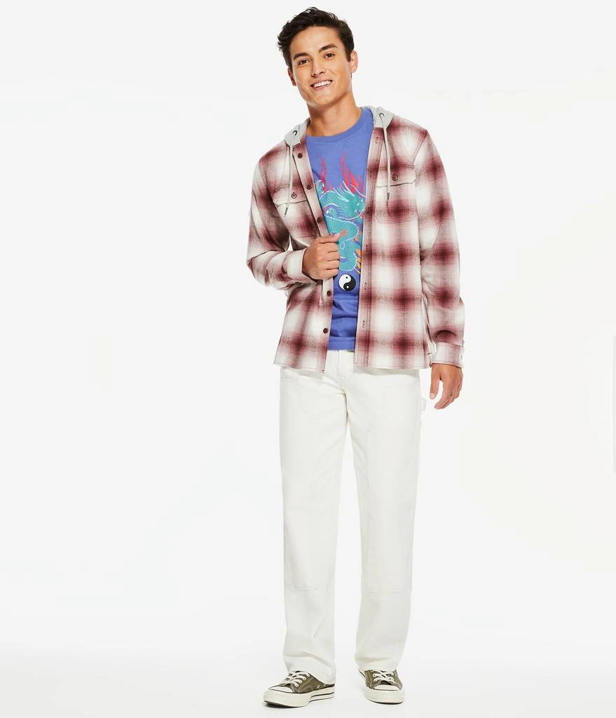 商品Aeropostale|Aeropostale Men's Long Sleeve Plaid Flannel Hooded Button-Down Shirt,价格¥120,第2张图片详细描述