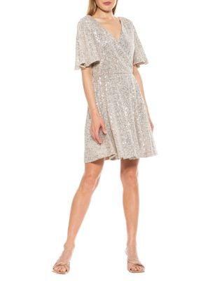 商品ALEXIA ADMOR|Oakless Sequin Fit & Flare Dress,价格¥574,第1张图片