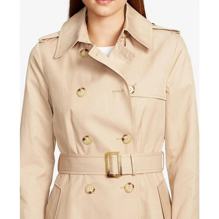 商品Ralph Lauren|Petite Double-Breasted Skirted Trench Coat,价格¥749,第3张图片详细描述