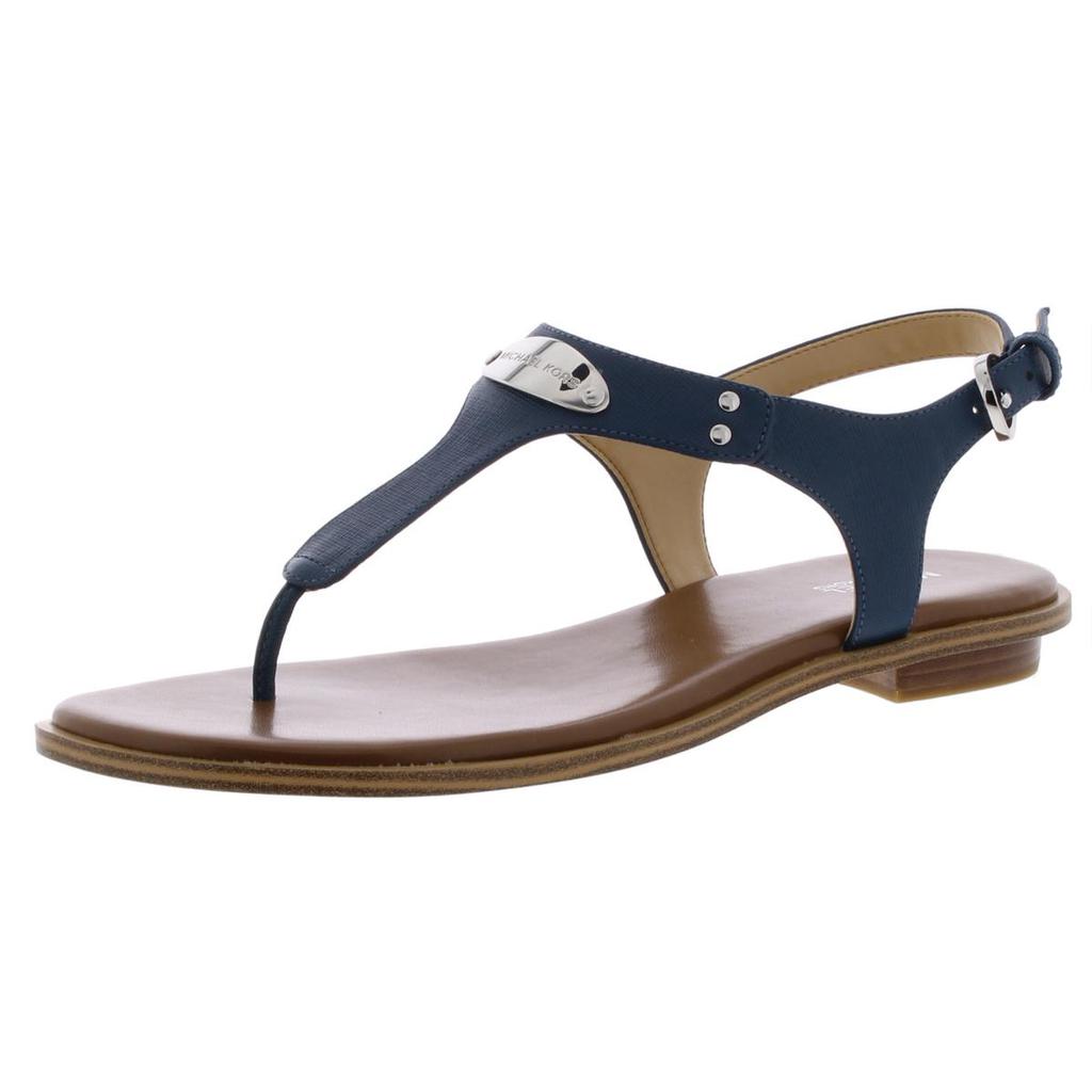 MICHAEL Michael Kors Women's Leather MK Plate T-Strap Thong Sandals商品第8张图片规格展示