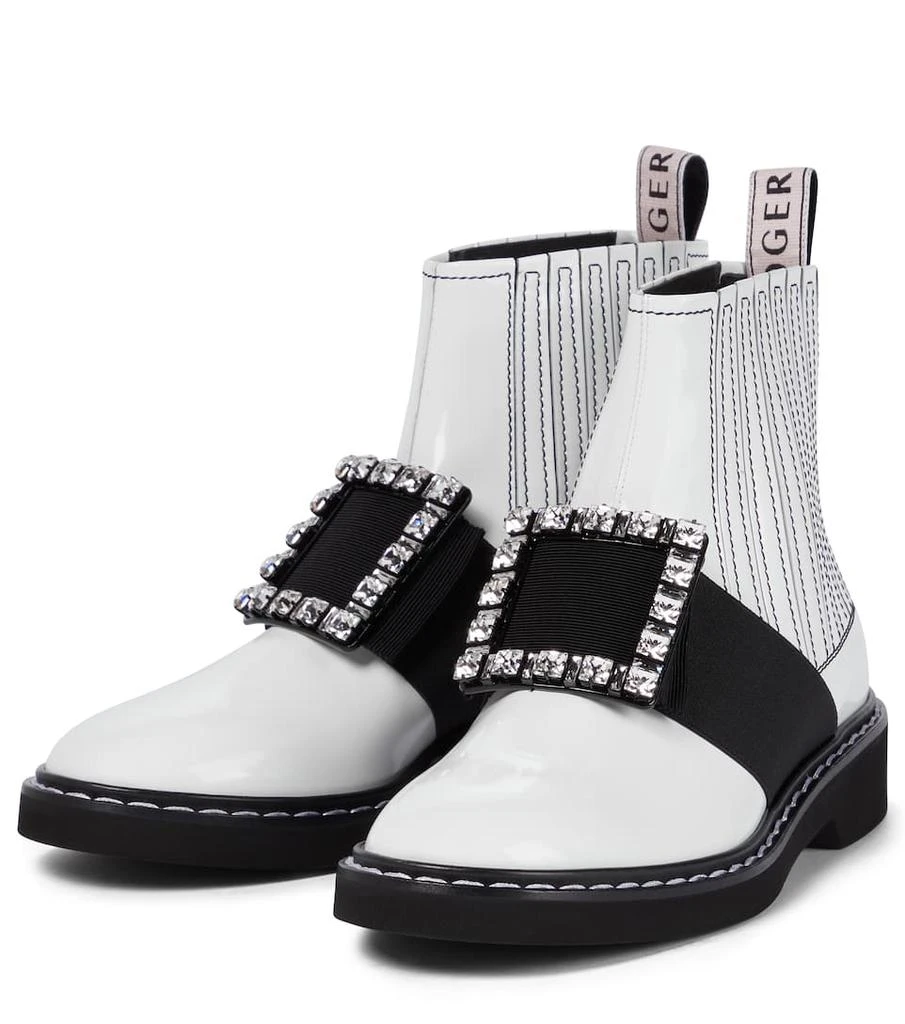 商品Roger Vivier|Viv' Rangers brushed leather Chelsea boots,价格¥14465,第5张图片详细描述