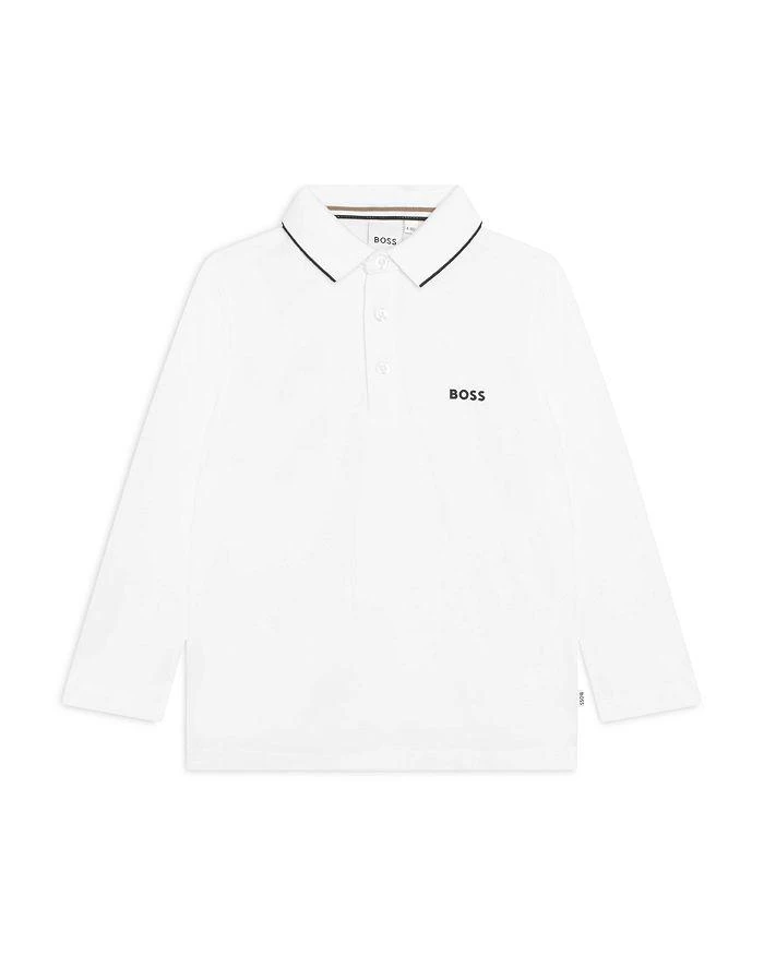 商品Hugo Boss|Boys' Piqué Long Sleeve Polo Shirt - Big Kid,价格¥465,第1张图片