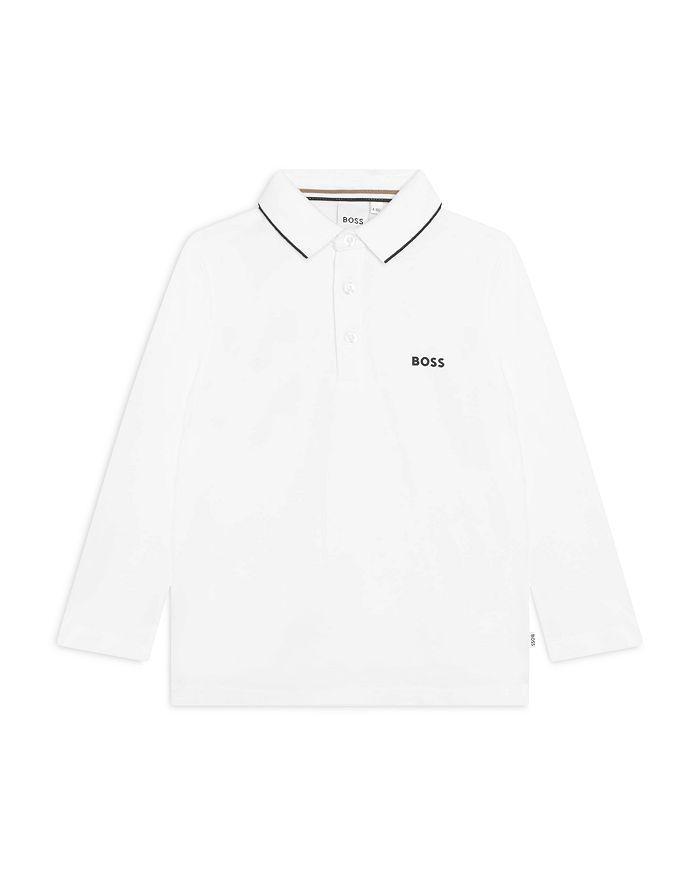 商品Hugo Boss|Boys' Piqué Long Sleeve Polo Shirt - Big Kid,价格¥438,第3张图片详细描述