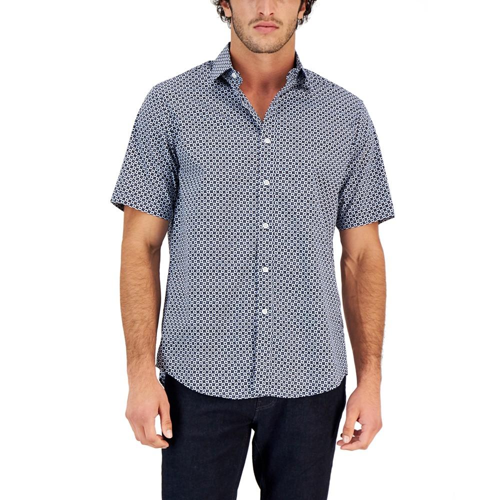 Men's Geometric Woven Short-Sleeve Button-Up Shirt, Created for Macy's商品第1张图片规格展示