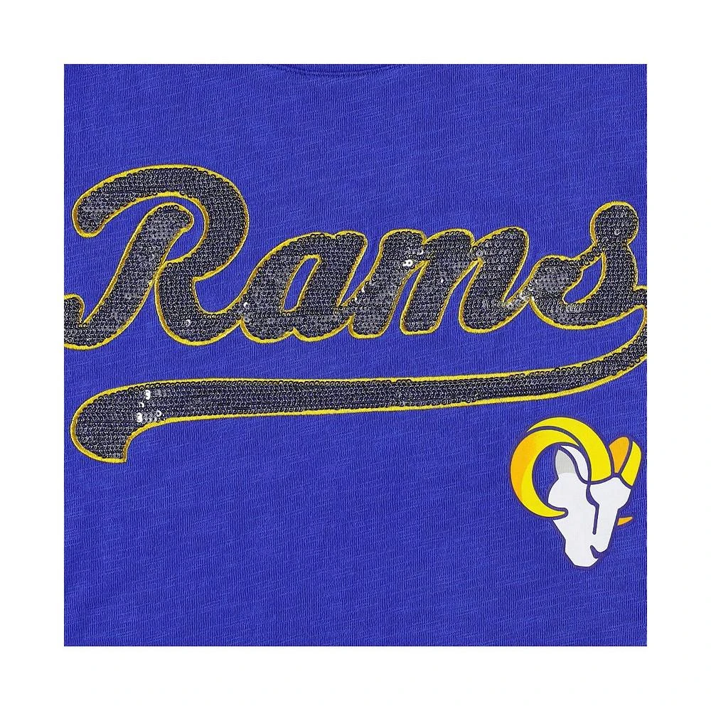 商品Tommy Hilfiger|Women's Royal Los Angeles Rams Justine Long Sleeve Tunic T-shirt,价格¥413,第2张图片详细描述