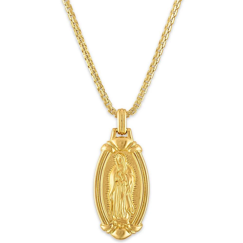 商品Esquire Men's Jewelry|Our Lady of Guadalupe 24" Pendant Necklace in 14k Gold-Plated Sterling Silver, Created for Macy's,价格¥898,第1张图片