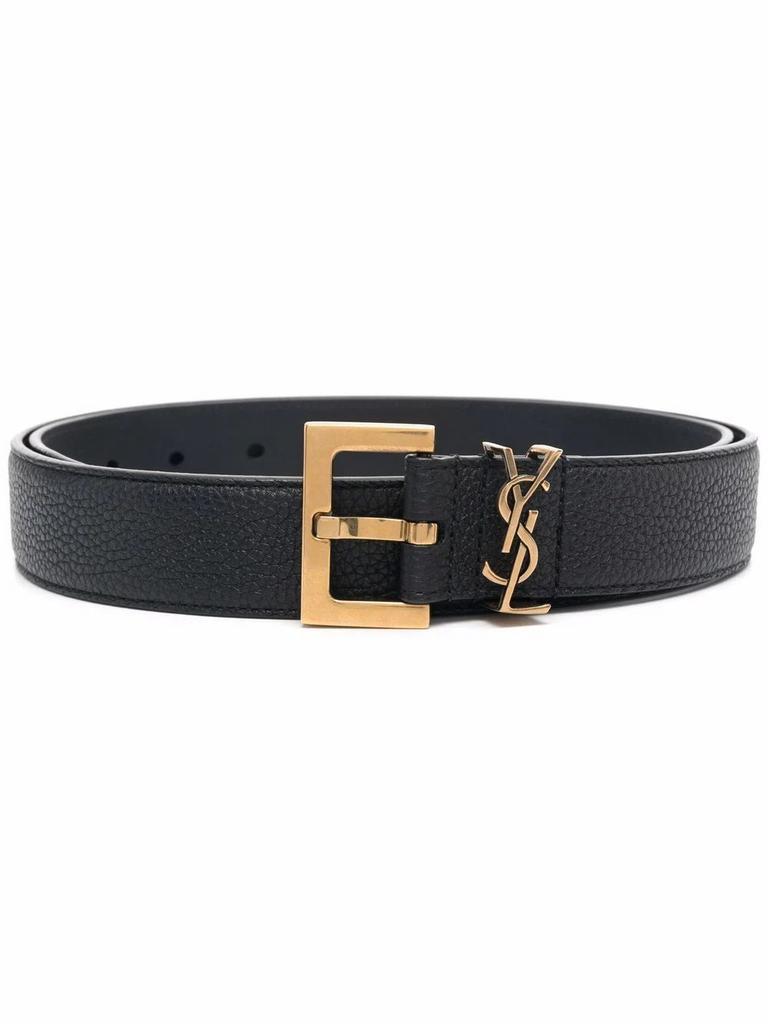 商品Yves Saint Laurent|Saint L AU Rent Men's  Black Leather Belt,价格¥3751,第1张图片