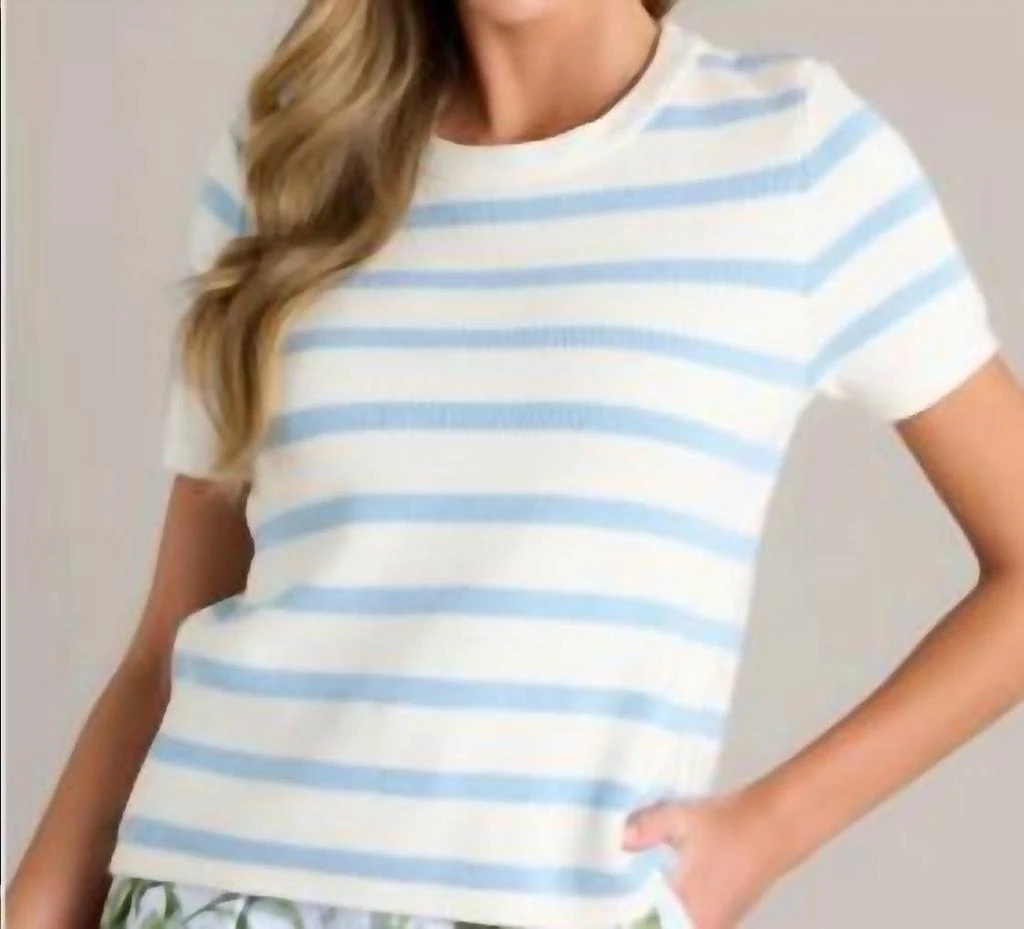 商品Prosperina|Mary Lynn Knit Top In Blue Stripe,价格¥547,第1张图片