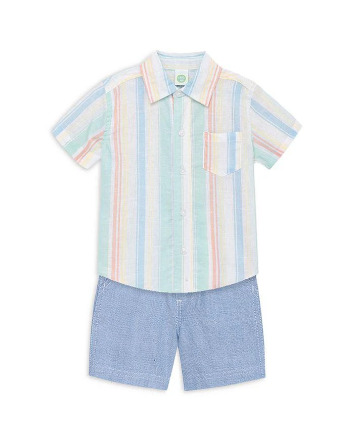 商品Little Me|Boys' Stripe Button Down Shirt & Chambray Shorts Set - Baby,价格¥218,第3张图片详细描述