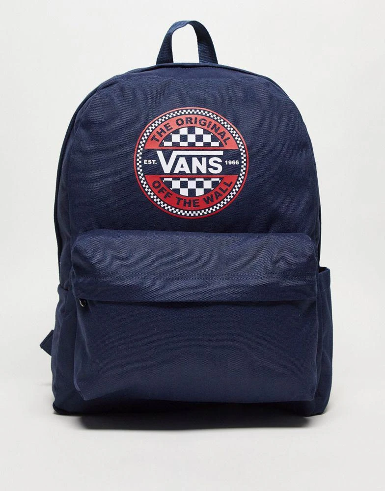 商品Vans|Vans Old Skool check circle backpack in navy,价格¥238,第1张图片