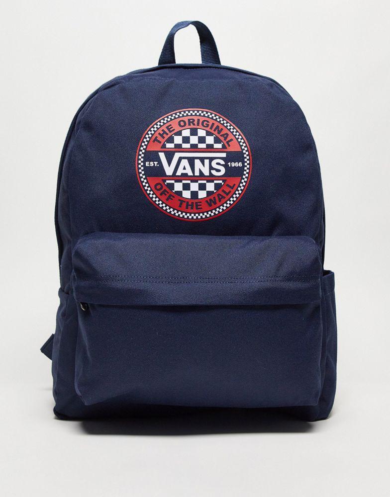 商品Vans|Vans old skool check circle backpack in navy,价格¥237,第1张图片