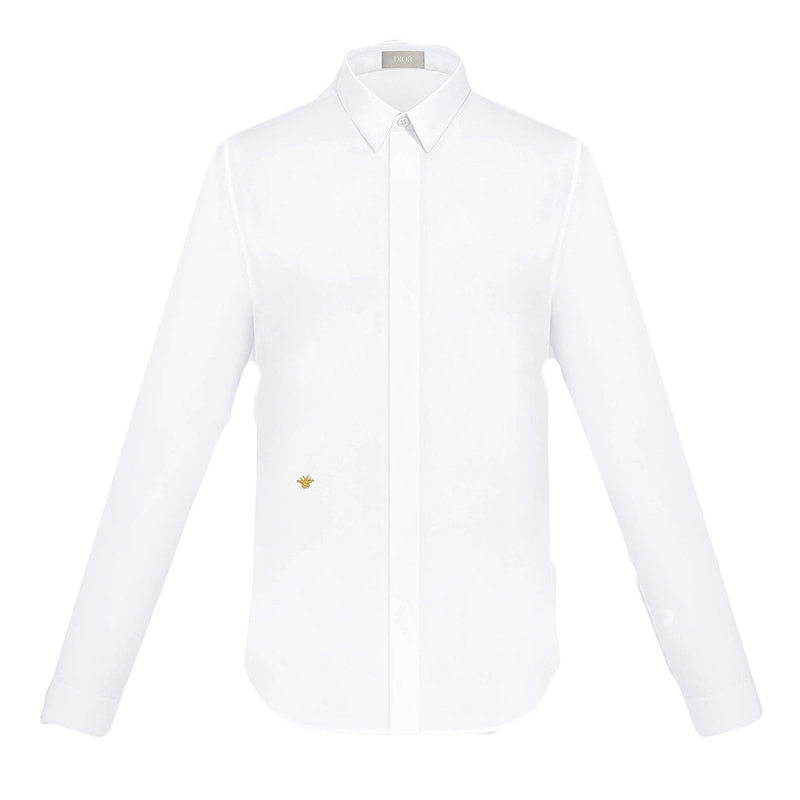 商品Dior|【预售3-7天】迪奥  新款男士白色棉府绸金线蜜蜂刺绣长袖衬衫 733C554B2088_C081,价格¥7255,第1张图片
