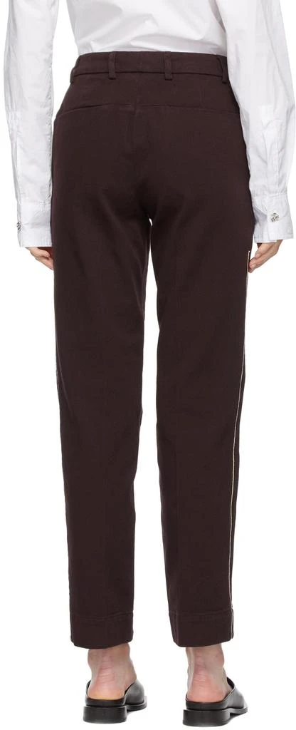 商品Namacheko|Burgundy Overdyed Contrast Stitch Trousers,价格¥699,第3张图片详细描述