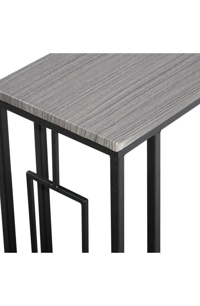 商品GINGER BIRCH STUDIO|Dark Brown Wood Contemporary Accent Table with Black Metal Base,价格¥796,第5张图片详细描述