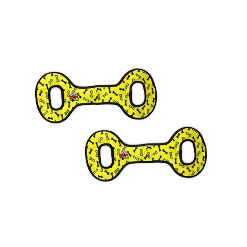 商品Tuffy|No Stuff Ultimate Tug-O-War Yellow Bone, 2-Pack Dog Toys,价格¥298,第1张图片