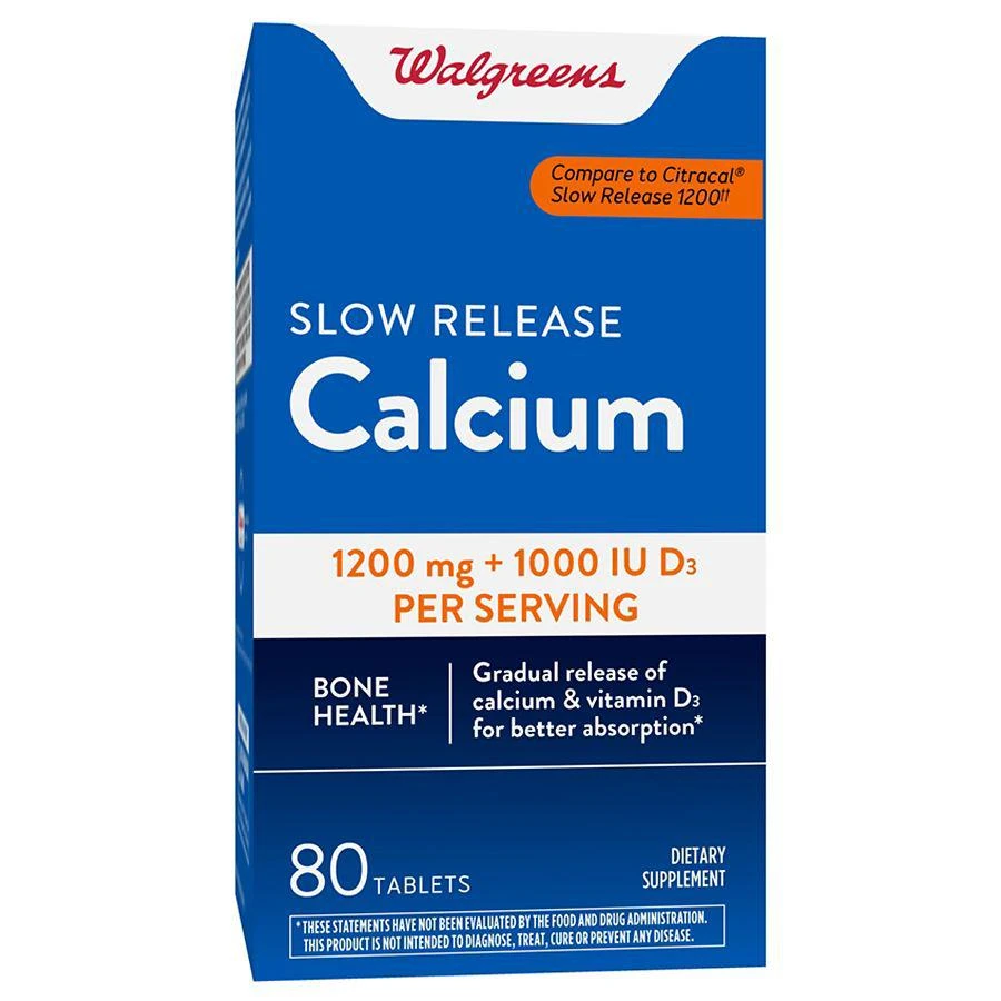 商品Walgreens|Slow Release Calcium 1200 mg + D3 1000 IU Tablets,价格¥48,第5张图片详细描述