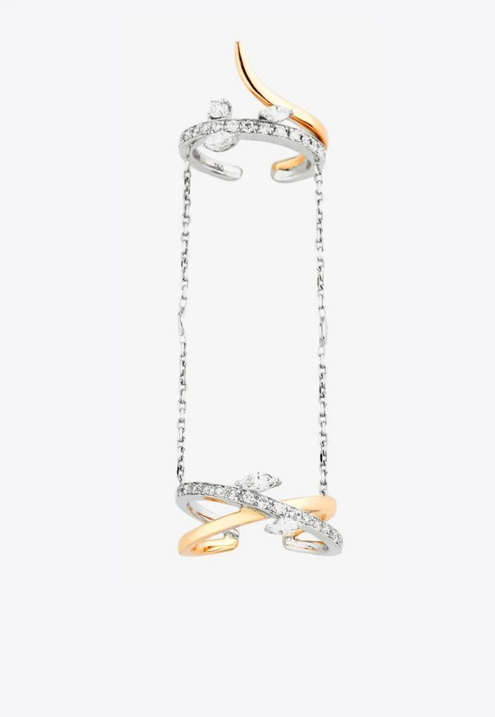 商品Yeprem|Silhouette Rays Diamond Bracelet and Ring in 18-Karat White and Yellow Gold,价格¥109009,第2张图片详细描述