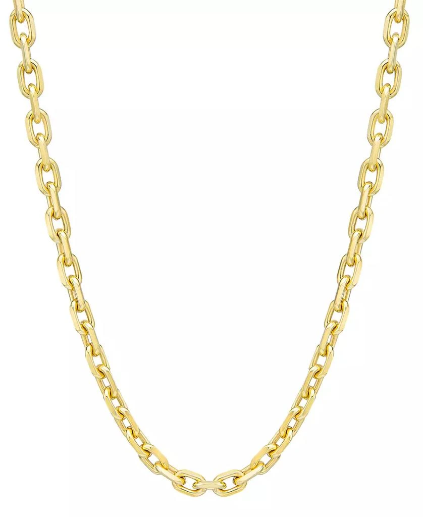 商品Macy's|Men's Rolo Link 22" Chain Necklace in 14k Gold-Plated Sterling Silver,价格¥1852,第1张图片