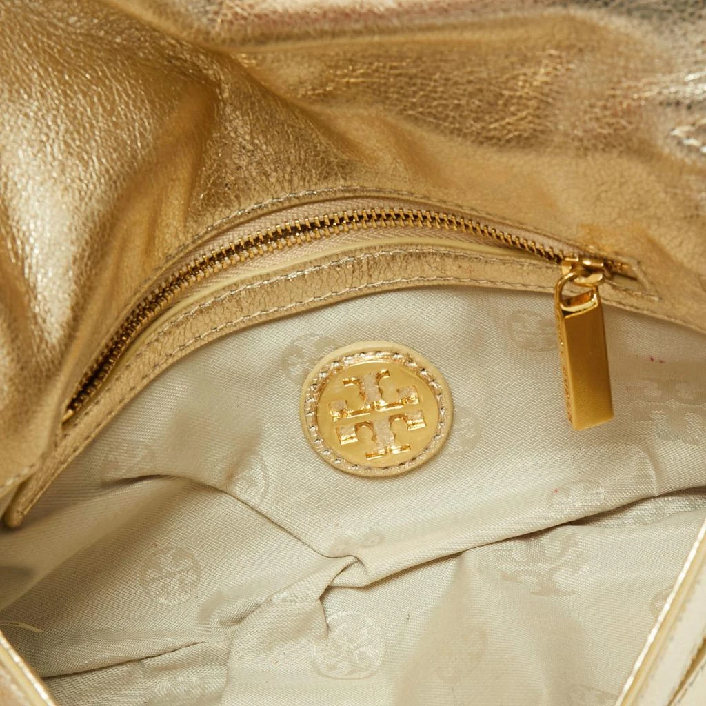 Tory Burch Metallic Gold Leather Reva Logo Crossbody Bag 商品