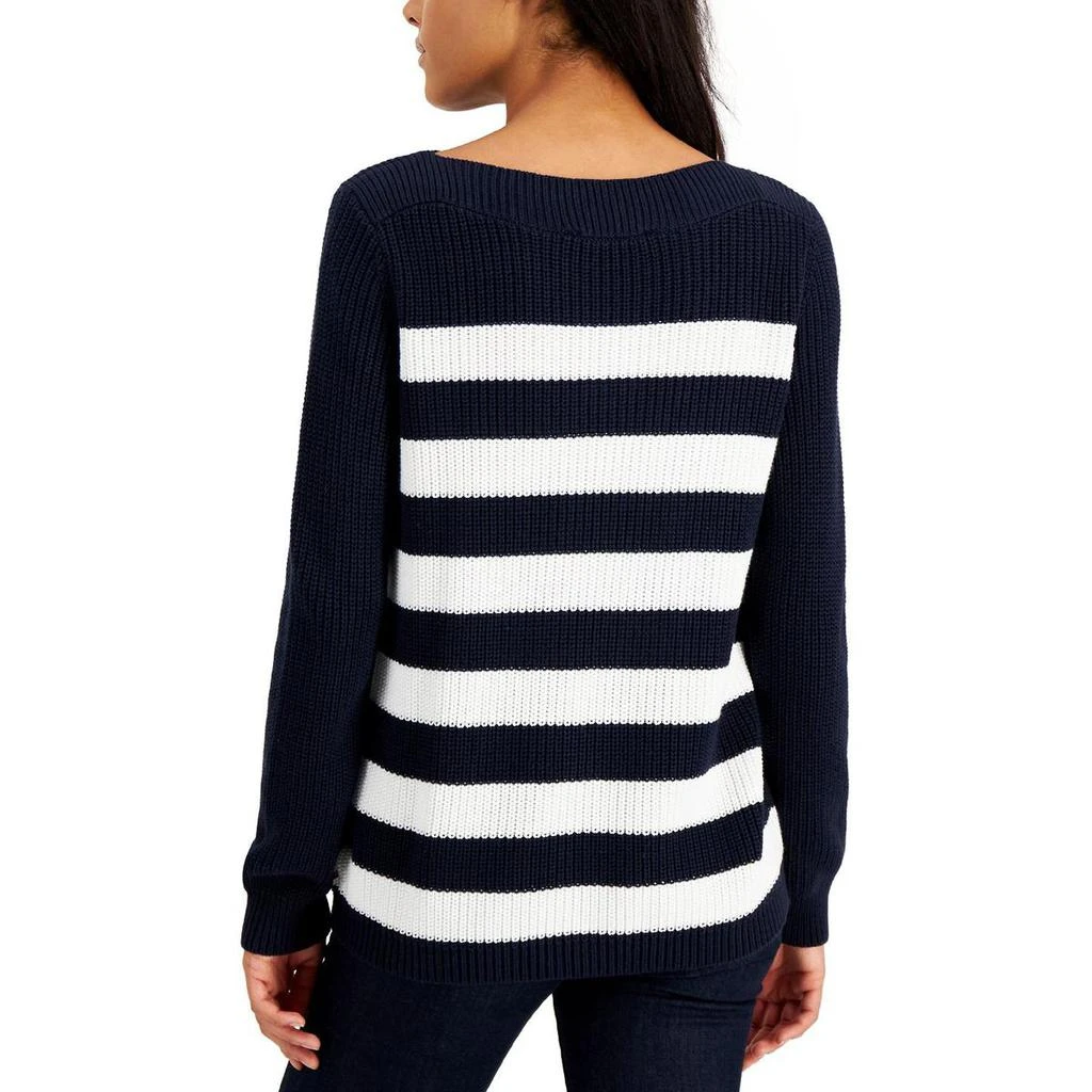 商品Tommy Hilfiger|Tommy Hilfiger Womens Cate Ribbed Knit Colorblock Pullover Sweater,价格¥253,第2张图片详细描述