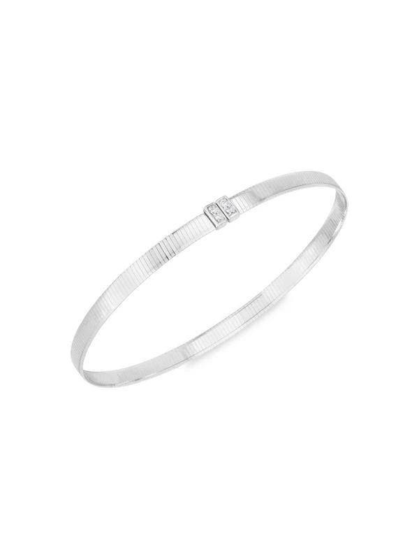 商品Saks Fifth Avenue|Omega 14K White Gold & 0.04 TCW Diamond Bangle Bracelet,价格¥7010,第1张图片