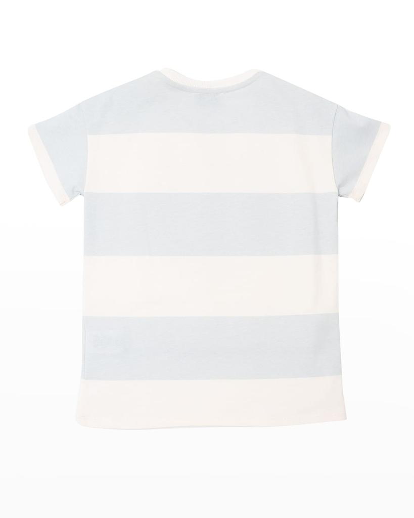 Boy's Striped Tiger Logo T-Shirt, Size 2-4商品第2张图片规格展示