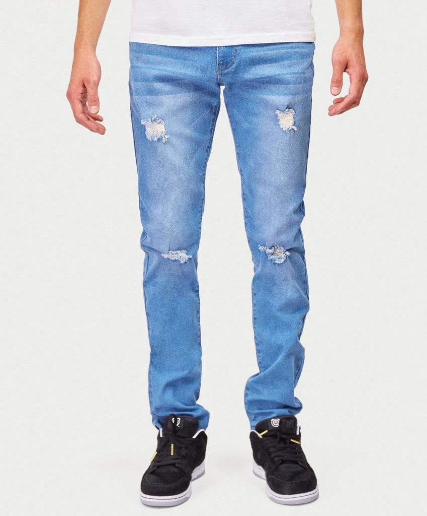 商品Reason Clothing|Mason Medium Wash Ripped Jeans,价格¥148,第1张图片