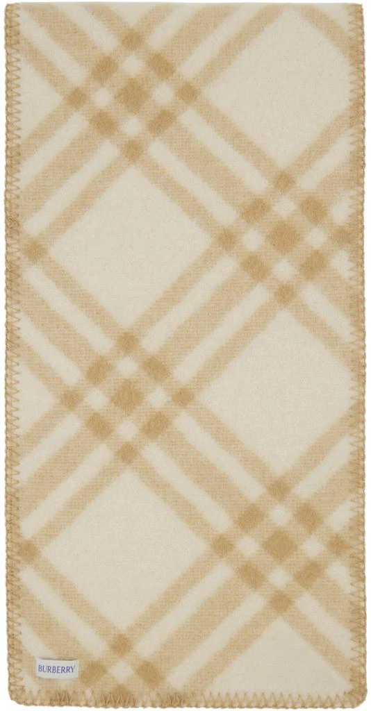 商品Burberry|Beige Check Wool Scarf,价格¥4100,第2张图片详细描述