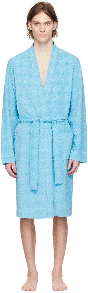 商品MARINE SERRE|Blue Jacquard Robe,价格¥3372,第1张图片