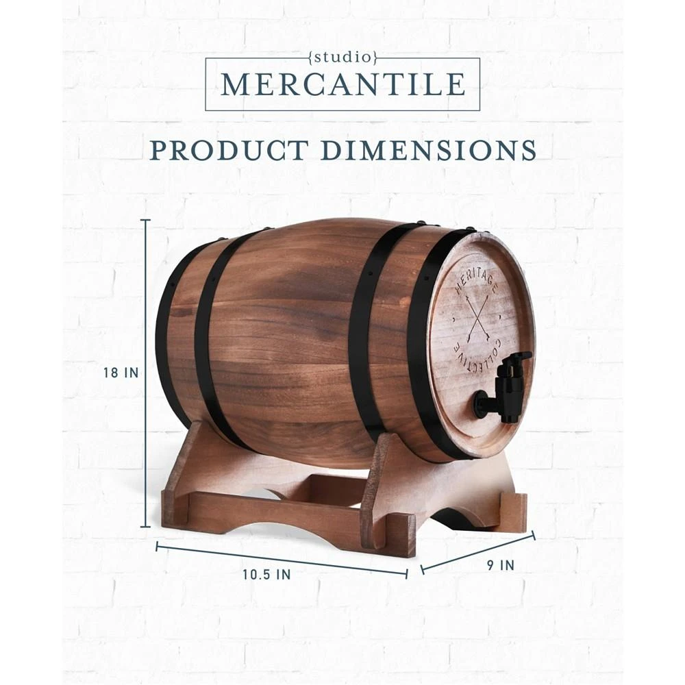 商品Studio Mercantile|Miniature Wood Whiskey Barrel Dispenser,价格¥336,第5张图片详细描述