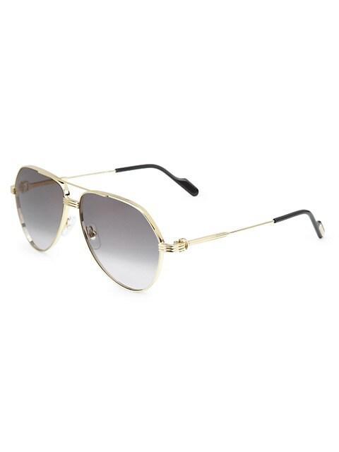 商品Cartier|61MM Aviator Sunglasses,价格¥9177,第4张图片详细描述