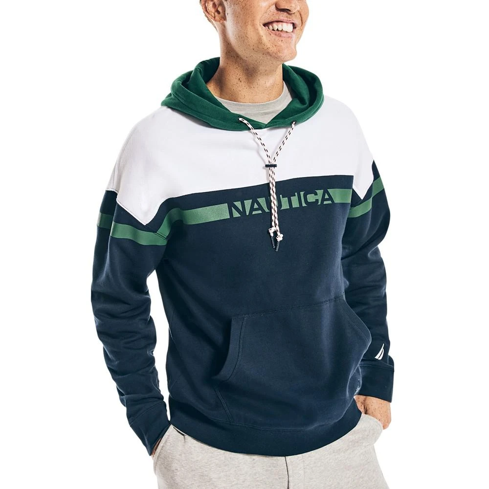 商品Nautica|Men's Sustainably Crafted Chest-Stripe Hoodie,价格¥267,第1张图片