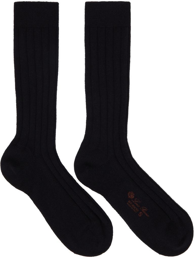 商品Loro Piana|Navy Cashmere Bobby Socks,价格¥1204,第1张图片