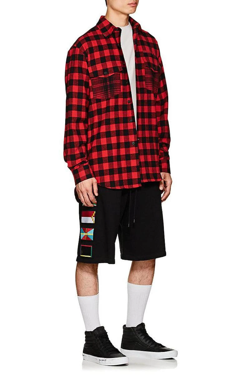 商品Marcelo Burlon|Pit-Bull Cotton-Blend Flannel Shirt,价格¥4429,第2张图片详细描述