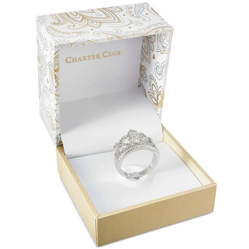 商品Charter Club|Fine Silver Plate Crystal Crown Ring, Created for Macy's,价格¥89,第2张图片详细描述