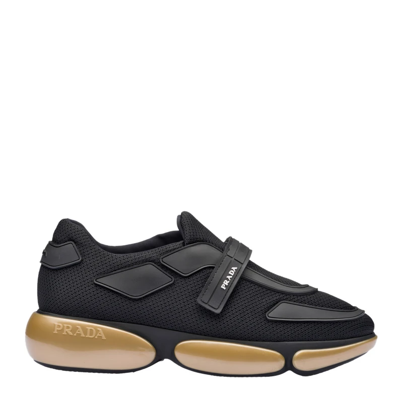 商品Prada|Prada 普拉达 黑色/金色女士运动鞋 1E293I-3K7I-F0J05-F-DD40,价格¥2932,第1张图片