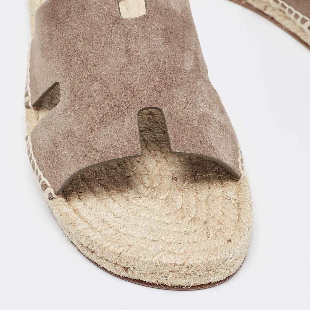 Hermes Brown Suede Antigua Flat Slides Size 41 商品