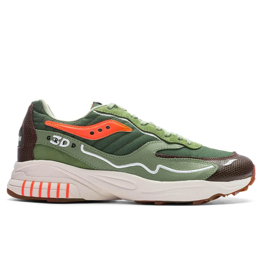 商品Saucony|Saucony x Maybe Tomorrow 3D Grid Hurricane Tortoise - Green/Orange,价格¥853,第1张图片