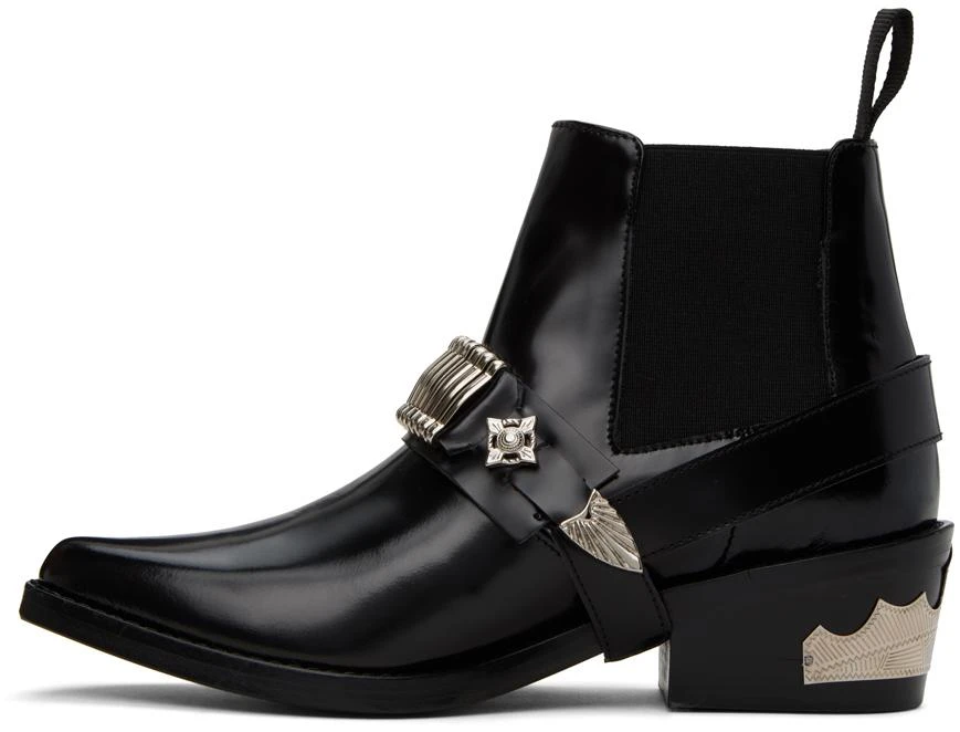 商品Toga Pulla|Black Ankle Strap Chelsea Boots,价格¥1865,第3张图片详细描述