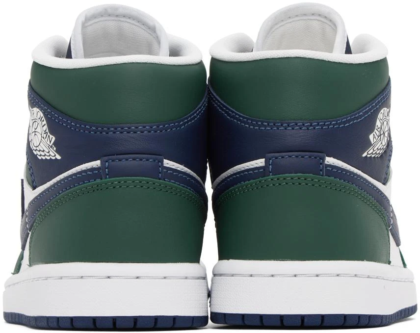 商品Jordan|White & Green Air Jordan 1 Mid Sneakers,价格¥997,第2张图片详细描述